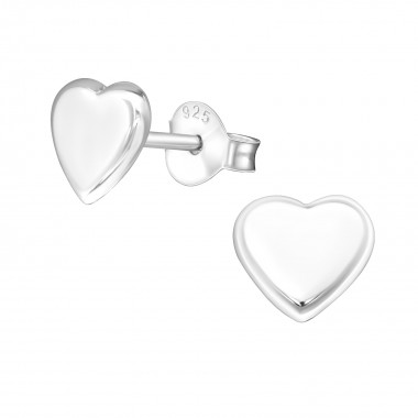 Heart - 925 Sterling Silver Simple Stud Earrings SD19238