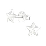 Star - 925 Sterling Silver Simple Stud Earrings SD19332