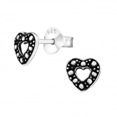 Heart - 925 Sterling Silver Simple Stud Earrings SD19350