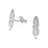 Leaf - 925 Sterling Silver Simple Stud Earrings SD19447