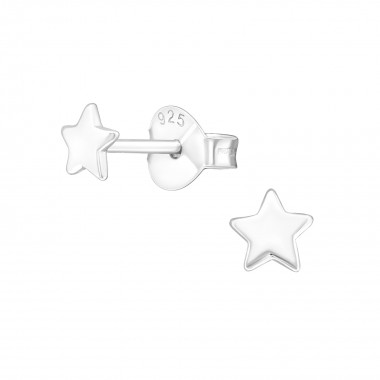 Star - 925 Sterling Silver Simple Stud Earrings SD19450