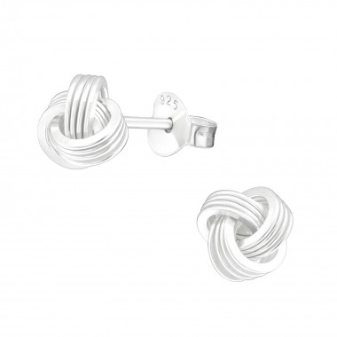 Knot - 925 Sterling Silver Simple Stud Earrings SD19977