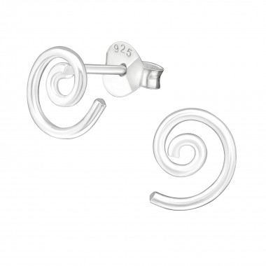Spiral - 925 Sterling Silver Simple Stud Earrings SD19985