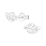 Leaf - 925 Sterling Silver Simple Stud Earrings SD20560