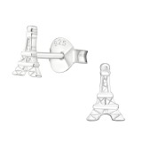 Eiffel Tower - 925 Sterling Silver Simple Stud Earrings SD20571