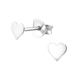Heart - 925 Sterling Silver Simple Stud Earrings SD20621