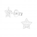 Star - 925 Sterling Silver Simple Stud Earrings SD20801
