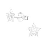 Star - 925 Sterling Silver Simple Stud Earrings SD20801