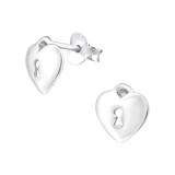 Heart - 925 Sterling Silver Simple Stud Earrings SD20812