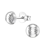 Baseball - 925 Sterling Silver Simple Stud Earrings SD20822