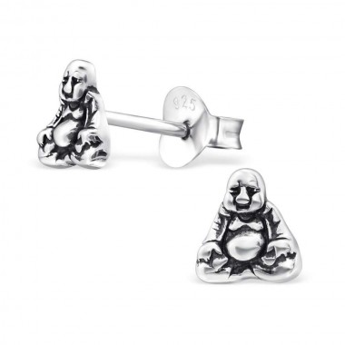 Buddha - 925 Sterling Silver Simple Stud Earrings SD20833