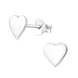 Heart - 925 Sterling Silver Simple Stud Earrings SD20837