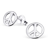 Peace - 925 Sterling Silver Simple Stud Earrings SD20840