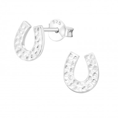 Horseshoe - 925 Sterling Silver Simple Stud Earrings SD20912