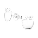 Apple - 925 Sterling Silver Simple Stud Earrings SD20916