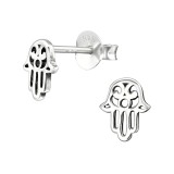 Hamsa - 925 Sterling Silver Simple Stud Earrings SD21174