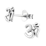 Om Symbol - 925 Sterling Silver Simple Stud Earrings SD21175