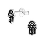 Hamsa - 925 Sterling Silver Simple Stud Earrings SD21177