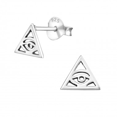 Triangle - 925 Sterling Silver Simple Stud Earrings SD21178