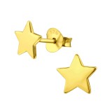 Star - 925 Sterling Silver Simple Stud Earrings SD21185