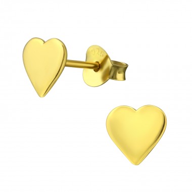 Heart - 925 Sterling Silver Simple Stud Earrings SD21186