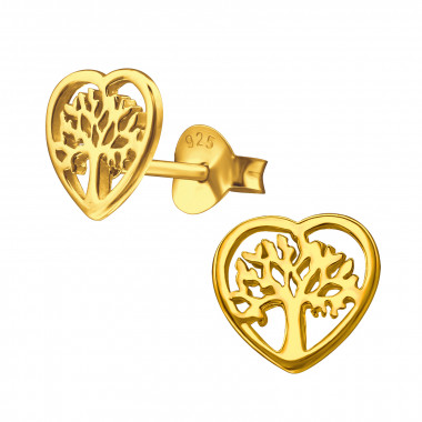 Tree - 925 Sterling Silver Simple Stud Earrings SD21197