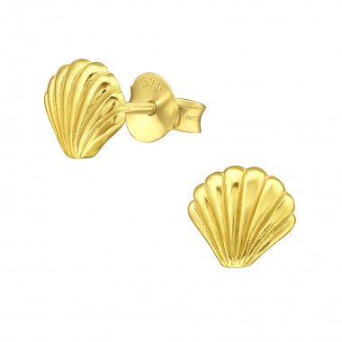 Shell - 925 Sterling Silver Simple Stud Earrings SD21384