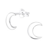 Crescent Moon - 925 Sterling Silver Simple Stud Earrings SD21403