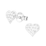Heart - 925 Sterling Silver Simple Stud Earrings SD21413