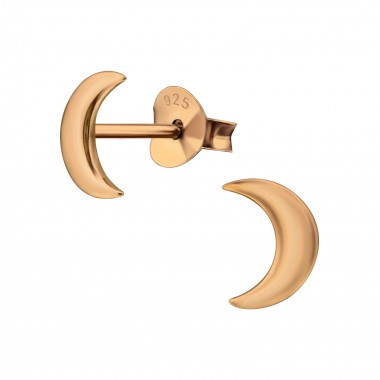Crescent Moon - 925 Sterling Silver Simple Stud Earrings SD21418