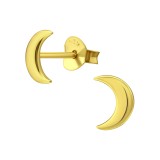 Crescent Moon - 925 Sterling Silver Simple Stud Earrings SD21480
