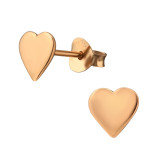 Heart - 925 Sterling Silver Simple Stud Earrings SD21585