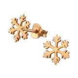 Snowflake - 925 Sterling Silver Simple Stud Earrings SD21738