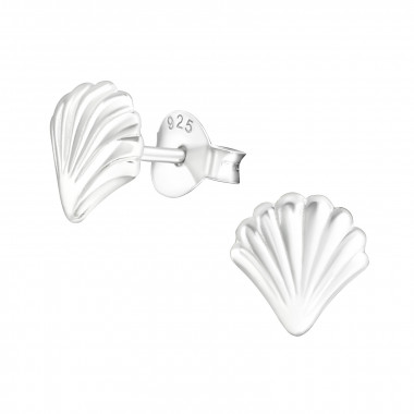 Shell - 925 Sterling Silver Simple Stud Earrings SD21757