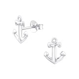 Anchor - 925 Sterling Silver Simple Stud Earrings SD22023