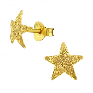 Star - 925 Sterling Silver Simple Stud Earrings SD22098