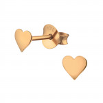 Heart - 925 Sterling Silver Simple Stud Earrings SD22216