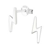 Thunderbolt - 925 Sterling Silver Simple Stud Earrings SD22397