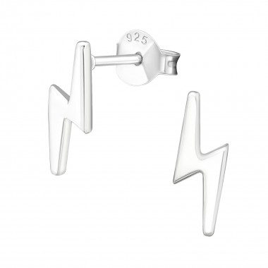 Thunderbolt - 925 Sterling Silver Simple Stud Earrings SD22397