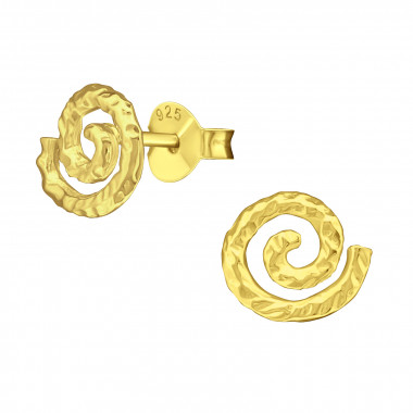 Spiral - 925 Sterling Silver Simple Stud Earrings SD22421