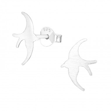 Bird - 925 Sterling Silver Simple Stud Earrings SD22945