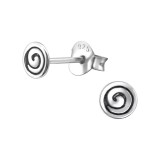Spiral - 925 Sterling Silver Simple Stud Earrings SD23212