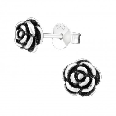 Rose - 925 Sterling Silver Simple Stud Earrings SD23221