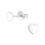 Heart - 925 Sterling Silver Simple Stud Earrings SD23348