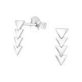 Triangle - 925 Sterling Silver Simple Stud Earrings SD24772
