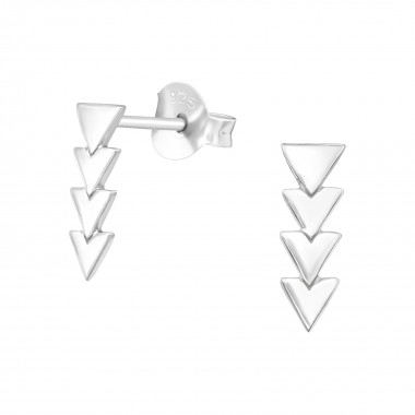 Triangle - 925 Sterling Silver Simple Stud Earrings SD24772