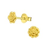 Rose - 925 Sterling Silver Simple Stud Earrings SD25219