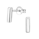 Bar - 925 Sterling Silver Simple Stud Earrings SD25979