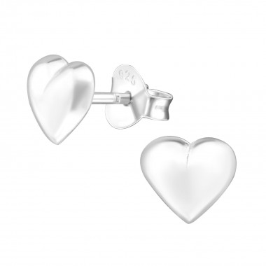 Heart - 925 Sterling Silver Simple Stud Earrings SD26060