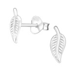 Leaf - 925 Sterling Silver Simple Stud Earrings SD26072